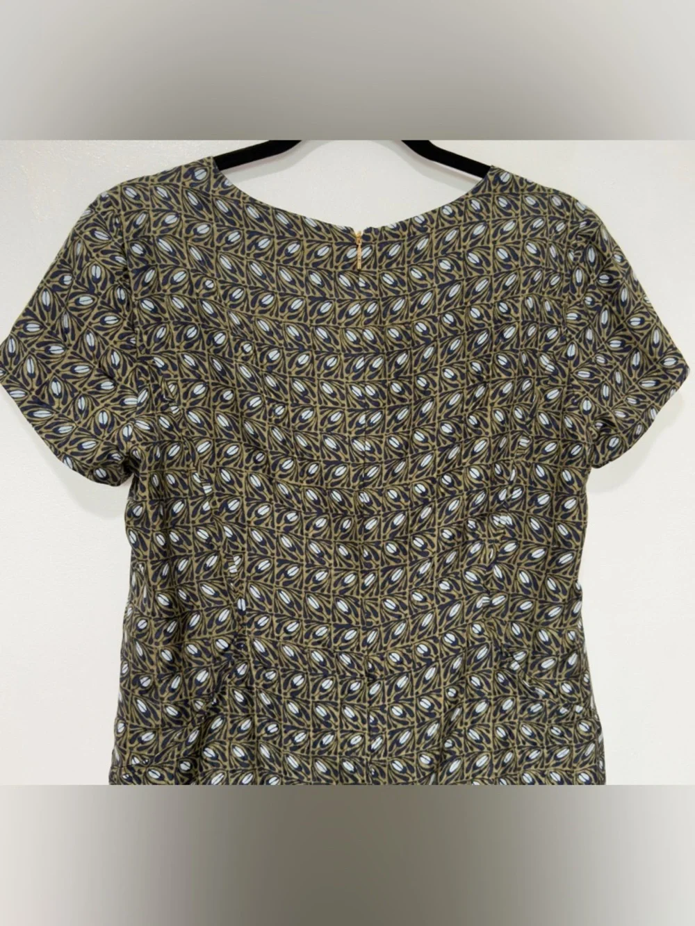 Tory Burch Green Silk Harriet Short Sleeve Dress Women's Size 8 Green